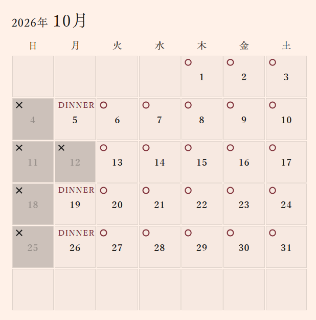 THE NIIGATA Bit GINZA　10月営業日のお知らせ